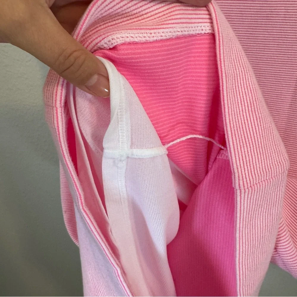 Lilly Pulitzer NWT Tisbury Prosecco Pink Striped Ruffle Dress - Picture 6 of 6